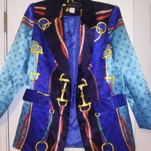 Scarf Print Lightweight Blazer